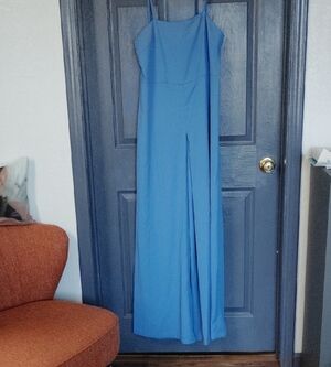 Blue Spaghetti Strap Maxi Jumpsuit